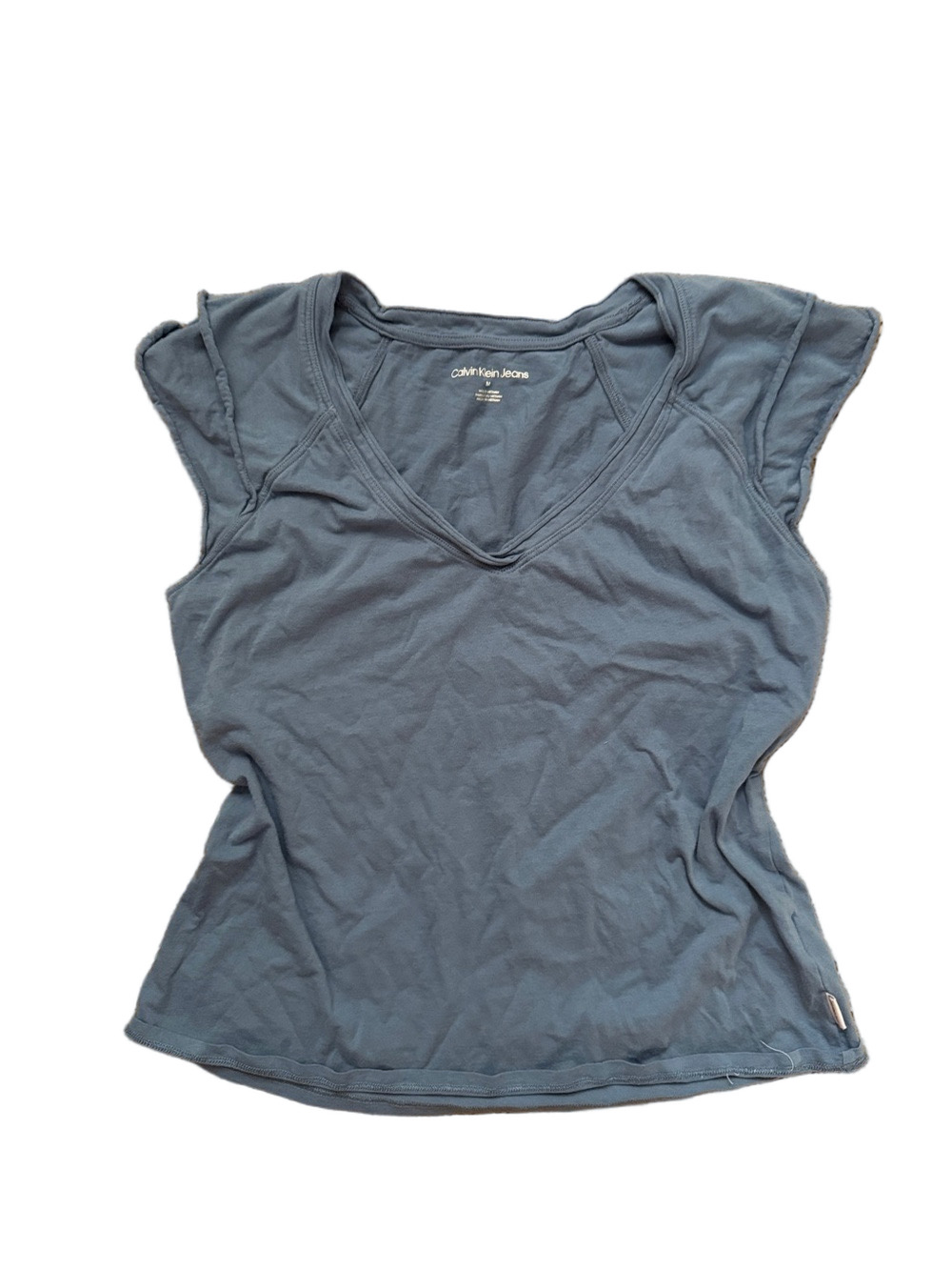 Calvin Klein Jeans Slate Blue V-Neck Short Sleeve Tee